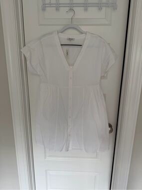 Madewell White Eyelet Button-Front Dress